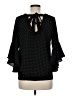 Green Envelope Polka Dots Black 3/4 Sleeve Blouse Size M - photo 2