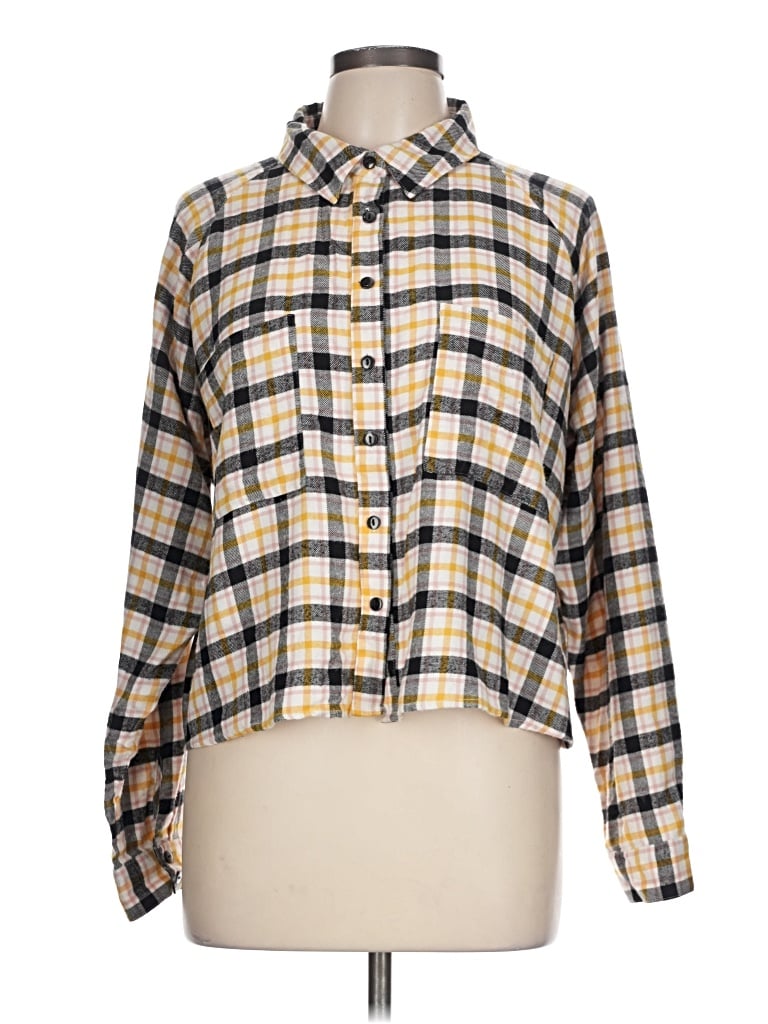 Pre-owned Wild Fable Long Sleeve Button Down Shirt In Yellow