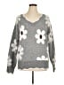 Unbranded 100% Polyester Floral Gray Pullover Sweater Size XL - photo 1