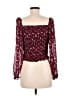 Lush 100% Polyester Burgundy Long Sleeve Blouse Size M - photo 2