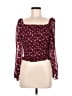 Lush 100% Polyester Burgundy Long Sleeve Blouse Size M - photo 1