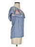 Blue Rain 100% Rayon Blue Short Sleeve Blouse Size S - photo 4