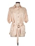 River Island Tan Short Sleeve Blouse Size 12 - photo 1