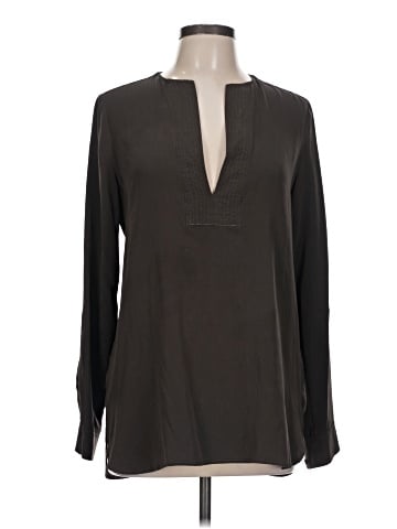Vince. Long Sleeve Silk Top (view 1)
