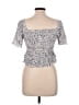 Urban Romantics 100% Rayon Silver Short Sleeve Top Size M - photo 2