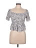 Urban Romantics 100% Rayon Silver Short Sleeve Top Size M - photo 1