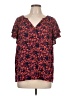 Lands' End 100% Cotton Red Short Sleeve Blouse Size L - photo 1