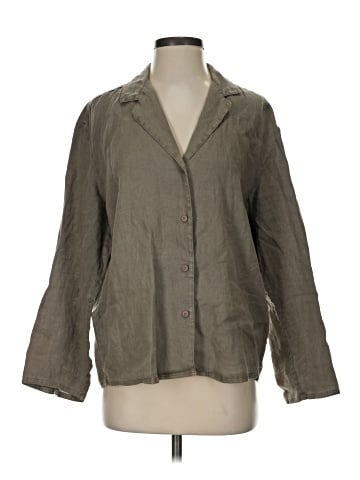 Zara 3/4 Sleeve Button-Down Shirt (view 1)