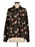 Ebony Spiegel Print Brown Long Sleeve Blouse Size M (estimated) - photo 1