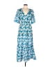 Borgo De Nor 100% Polyester Blue Casual Dress Size 10 - photo 1
