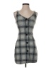 Popular Basics Plaid Gray Casual Dress Size S - photo 1