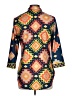Gretchen Scott Designs Argyle Blue 3/4 Sleeve Blouse Size L - photo 2