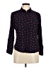Per Se 100% Rayon Polka Dots Black Long Sleeve Button-Down Shirt Size M - photo 1