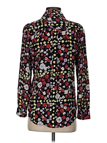 Equipment Long Sleeve Silk Top (view 2)