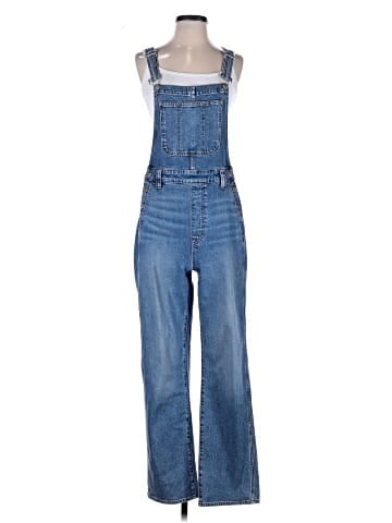 Madewell The '90s Straight Overalls in Fawnbrook Wash (view 1)