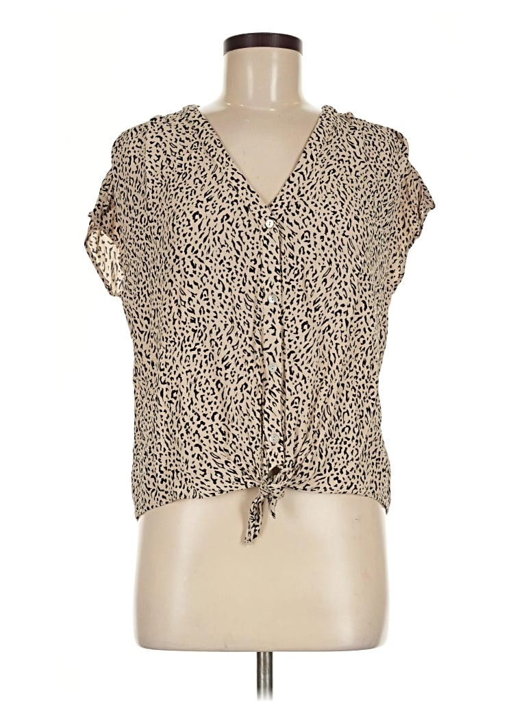 Pre-owned Mi Ami Short Sleeve Blouse In Tan