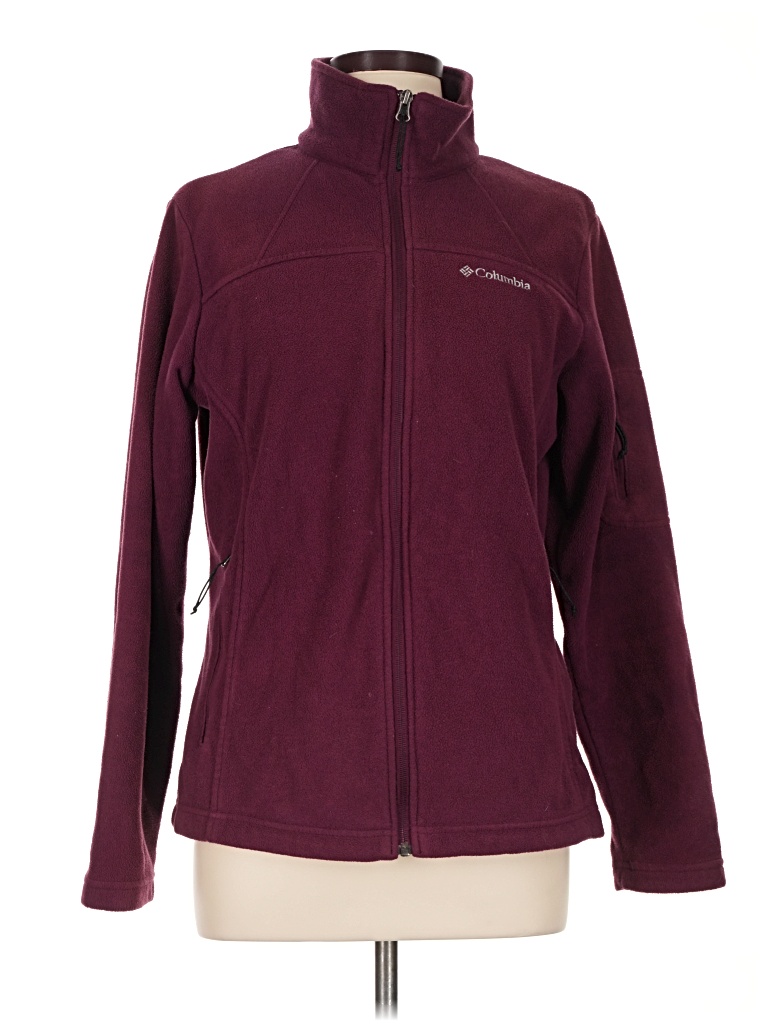 Pre-owned Columbia Fleece Jacket In Burgundy
