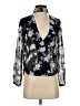 SEEK The Label 100% Polyester Blue Black 3/4 Sleeve Blouse Size XS - photo 1