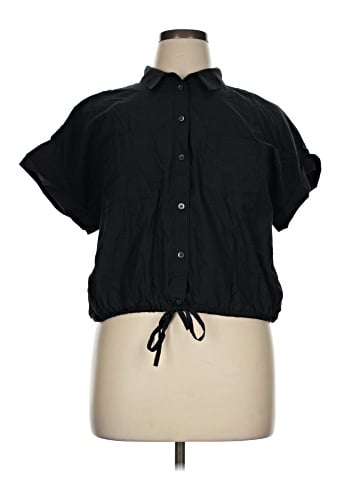 Madewell Signature Poplin Button-Up Drawstring Shirt (view 1)