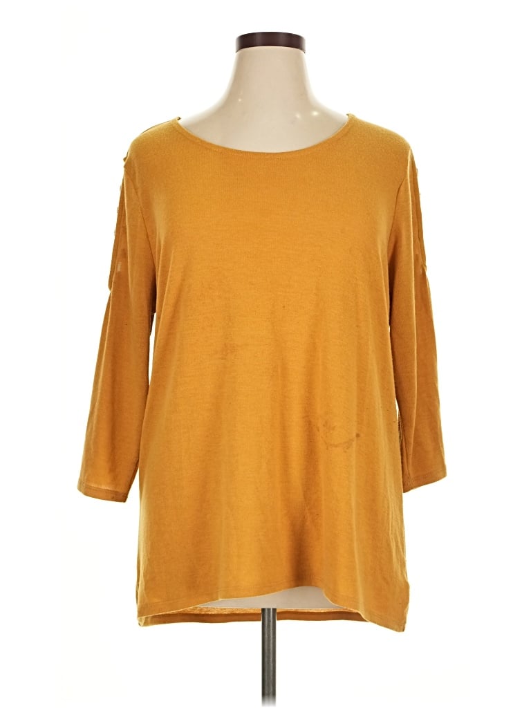 Pre-owned 89th & Madison 3/4 Sleeve T-shirt In Gold