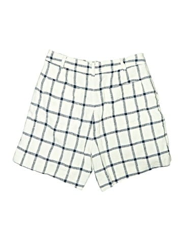 Madewell Linen-Cotton Pleated Mid-Length Shorts in Windowpane (view 2)