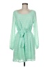 Francesca's 100% Polyester Green Casual Dress Size M - photo 1