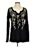 Johnny Was 100% Cotton Black Pullover Sweater Size S - photo 1