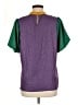 Bibi 100% Polyester Color Block Purple Short Sleeve Blouse Size M - photo 2
