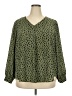 Lush 100% Polyester Green 3/4 Sleeve Blouse Size 2X - photo 1