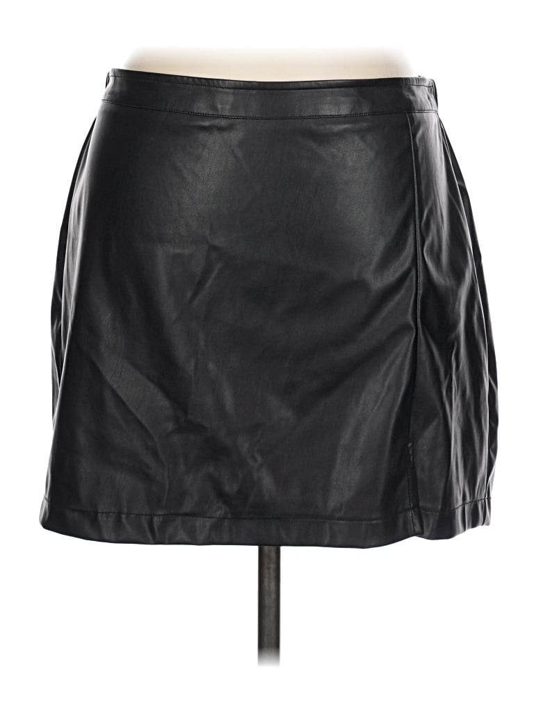 Pre-owned Bp. Faux Leather Skirt In Black
