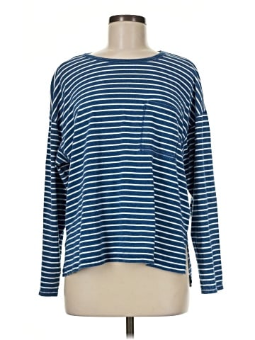 Madewell Relaxed Long-Sleeve Tee in Indigo Stripe (view 1)