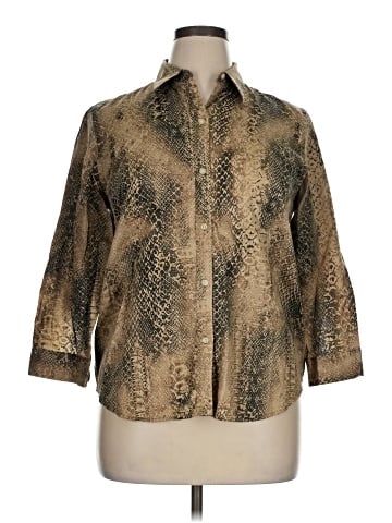 Lauren by Ralph Lauren 3/4 Sleeve Button-Down Shirt (view 1)