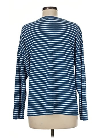 Madewell Relaxed Long-Sleeve Tee in Indigo Stripe (view 2)