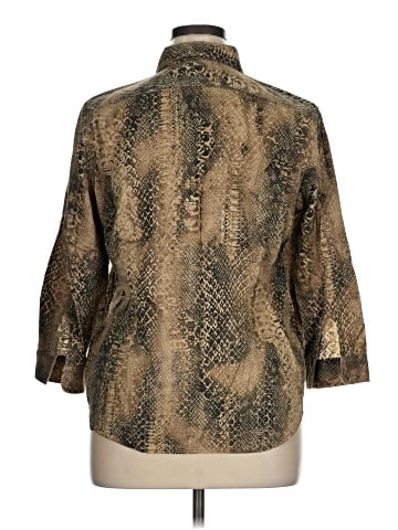 Lauren by Ralph Lauren 3/4 Sleeve Button-Down Shirt (view 2)