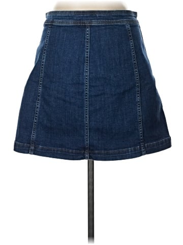 Madewell Stretch Denim A-Line Mini Skirt in Salisbury Wash: Patch Pocket Edition (view 2)