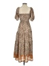 Mi ami 100% Polyester Paisley Brown Casual Dress Size XS - photo 2