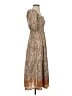Mi ami 100% Polyester Paisley Brown Casual Dress Size XS - photo 4
