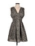 Gap 100% Polyester Animal Print Gray Casual Dress Size M - photo 1