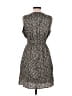 Gap 100% Polyester Animal Print Gray Casual Dress Size M - photo 2