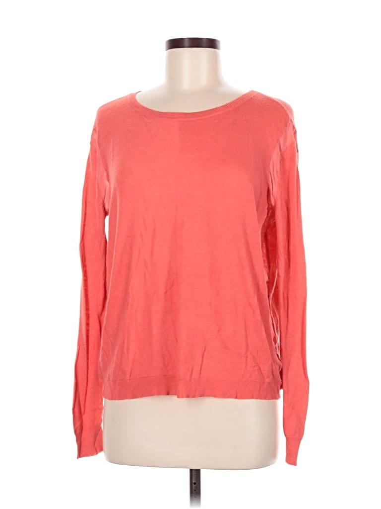Pre-owned Halston Heritage Long Sleeve T-shirt In Orange