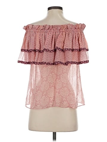 LoveShackFancy Short Sleeve Silk Top (view 2)