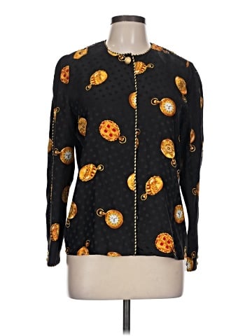 Maggy London Long Sleeve Silk Top (view 1)
