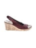 Crocs 100% Leather Burgundy Wedges Size 8 - photo 1