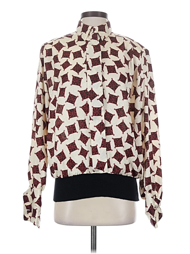 Pre-owned Pierre Cardin Long Sleeve Blouse In Ivory