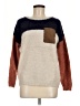 Pink Owl Color Block Brown Pullover Sweater Size M - photo 1