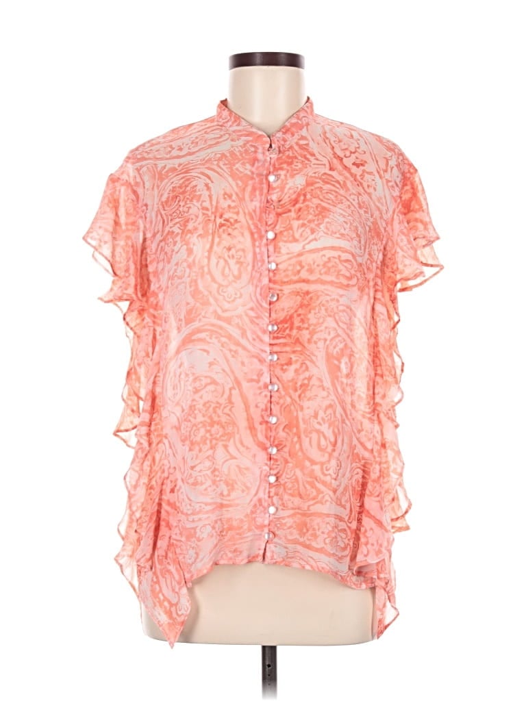 Pre-owned Cupio Short Sleeve Blouse In Orange