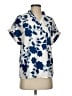 Shein Floral Blue Short Sleeve Blouse Size 4 - photo 1