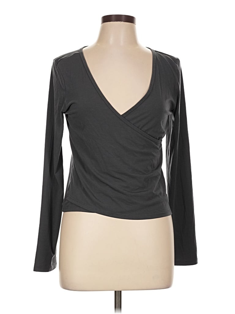 Pre-owned Athleta Long Sleeve T-shirt In Gray