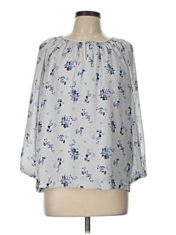 Kaari Blue 3/4 Sleeve Blouse (view 1)