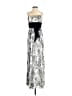 BCBGMAXAZRIA 100% Silk Silver Cocktail Dress Size 2 - photo 1
